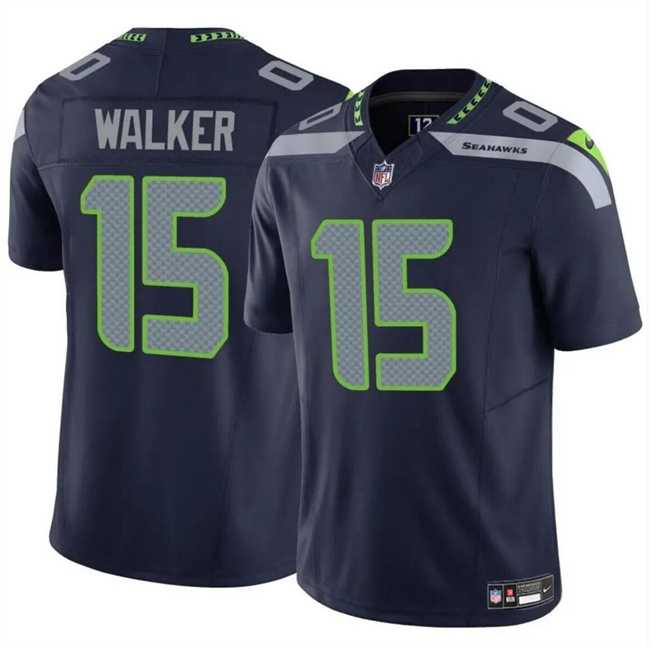 Men & Women & Youth Seattle Seahawks #15 P.J. Walker Navy 2024 F.U.S.E Vapor Limited Football Stitched Jersey